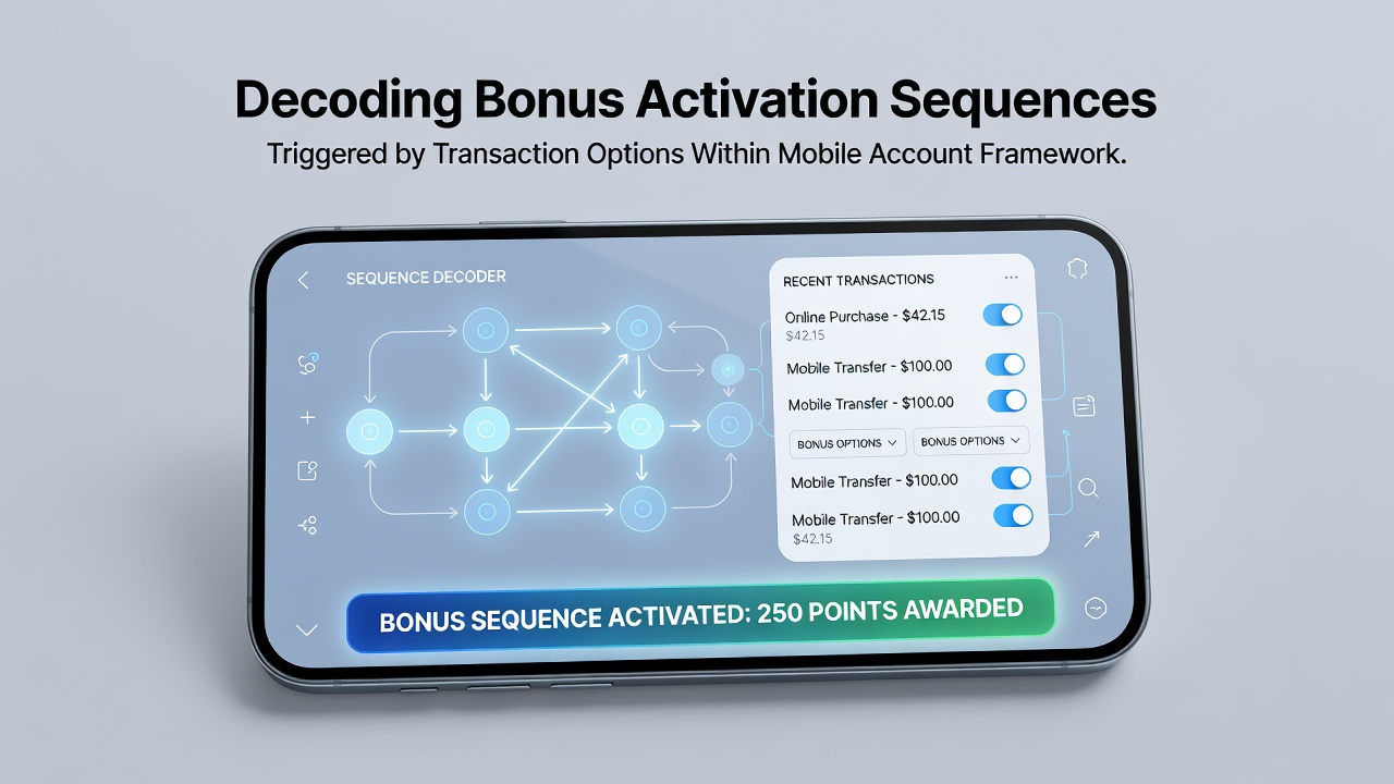 Screenshot of mobile account dashboard displaying active bonus sequences after various transactions