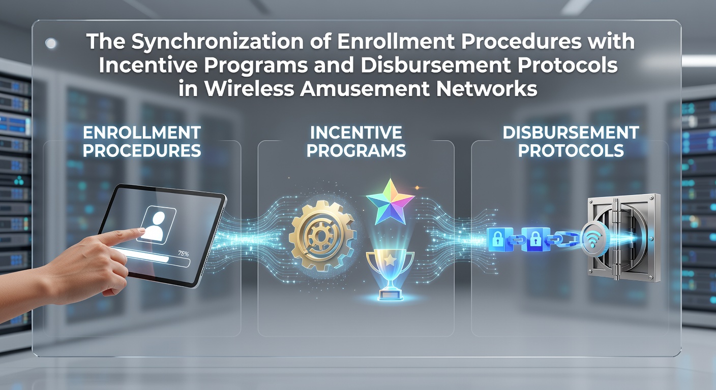 Wireless amusement network dashboard showing enrollment flows synced with incentive triggers and payout queues