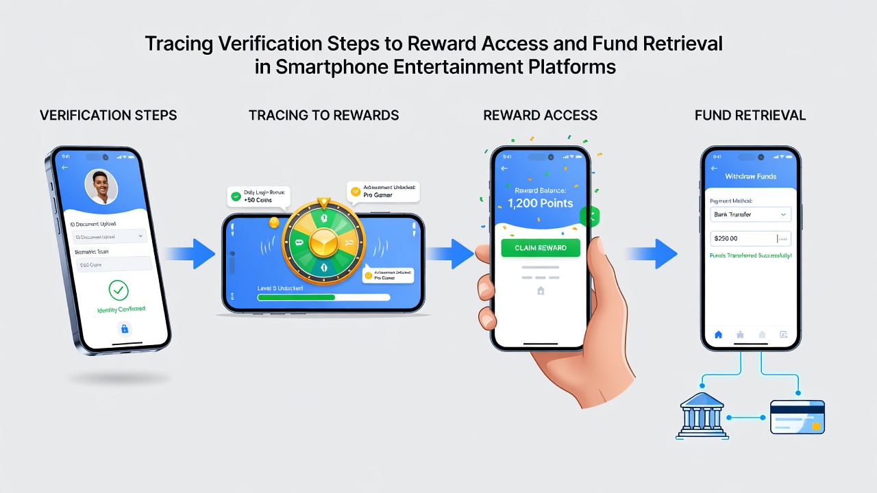Mobile app interface displaying fund retrieval options after verification in smartphone entertainment platforms